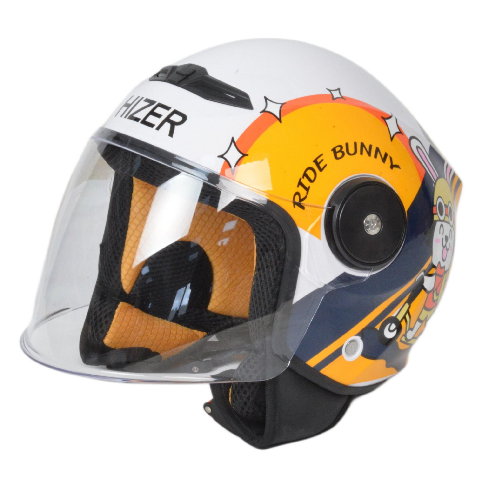 Шлем мото открытый HIZER J511 №1 yellow/black (S) детский